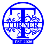 Personalized Metal Monogram Sign |  Custom Last Name