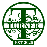 Personalized Metal Monogram Sign |  Custom Last Name