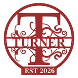 Personalized Metal Monogram Sign |  Custom Last Name