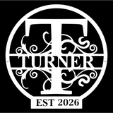 Personalized Metal Monogram Sign |  Custom Last Name