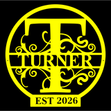 Personalized Metal Monogram Sign |  Custom Last Name