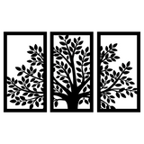 3-Panel Tree Scene Metal Wall Art - Nature Inspired Wall Hanging