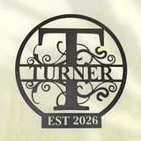 Personalized Metal Monogram Sign |  Custom Last Name