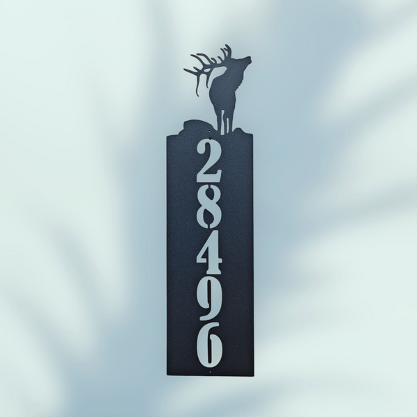 Elk Address Sign - 1-Line House Address Sign Vertical