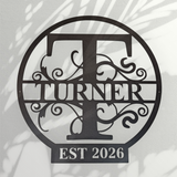 Personalized Metal Monogram Sign |  Custom Last Name