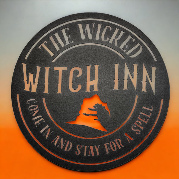 Witch Inn Metal Holiday Sign | Quirky Halloween Home Decor | Witch Decor
