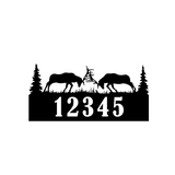 Bull Elk Metal Address Sign - 1-Line House Address Sign