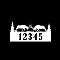 Bull Elk Metal Address Sign - 1-Line House Address Sign