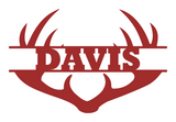 Personalized Name Antler Metal Sign