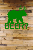 Deer - Bear - Beer? Metal Sign