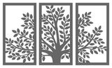 3-Panel Tree Scene Metal Wall Art - Nature Inspired Wall Hanging