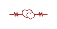 Double Heart Heartbeat Metal Sign